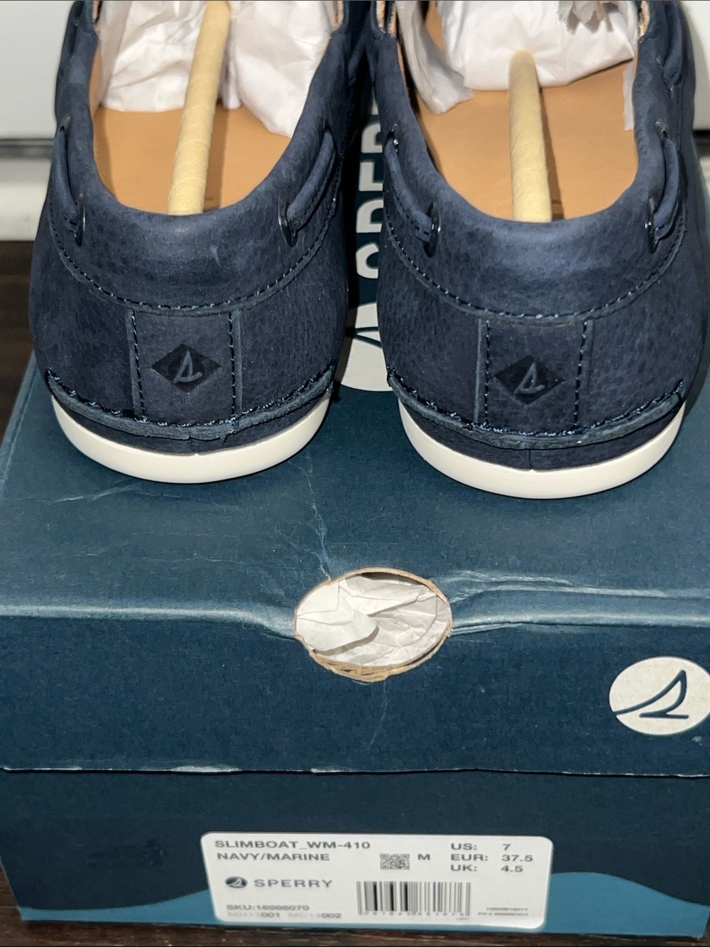 Sperry Women's Slim Lace-Up Boat Shoes, Navy, Size: 7 - Picture 5 of 9